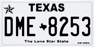 TX license plate DME8253