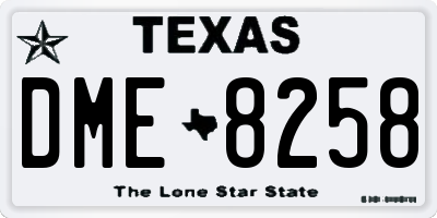 TX license plate DME8258