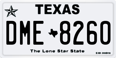 TX license plate DME8260