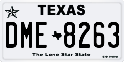 TX license plate DME8263