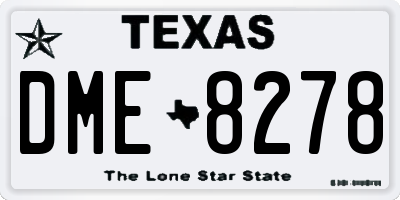TX license plate DME8278