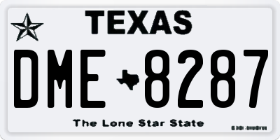 TX license plate DME8287