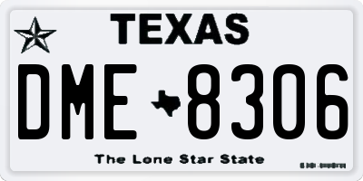 TX license plate DME8306