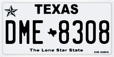 TX license plate DME8308