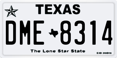 TX license plate DME8314