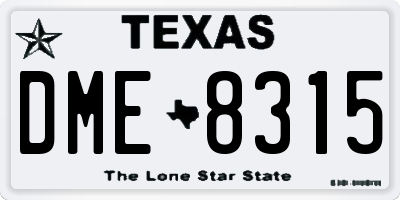 TX license plate DME8315