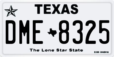 TX license plate DME8325