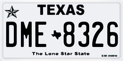 TX license plate DME8326