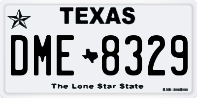 TX license plate DME8329