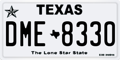 TX license plate DME8330