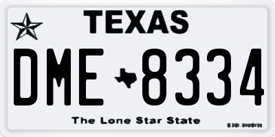 TX license plate DME8334