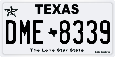 TX license plate DME8339