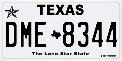 TX license plate DME8344