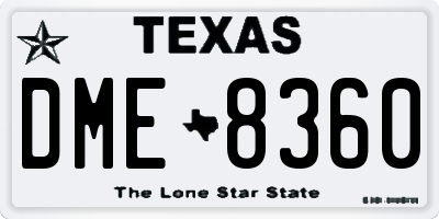 TX license plate DME8360