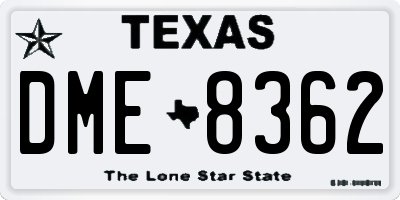 TX license plate DME8362