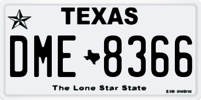 TX license plate DME8366