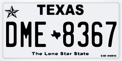 TX license plate DME8367
