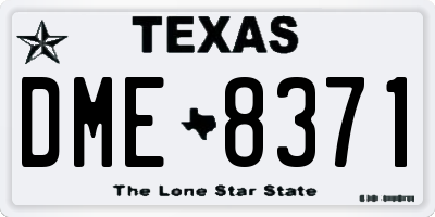 TX license plate DME8371