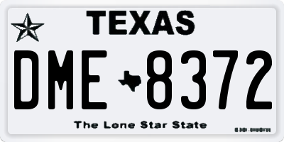 TX license plate DME8372