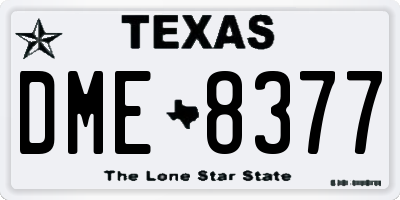 TX license plate DME8377