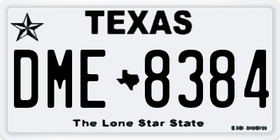 TX license plate DME8384