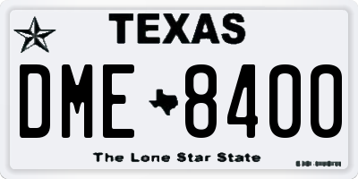 TX license plate DME8400