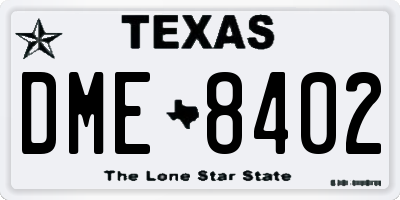TX license plate DME8402