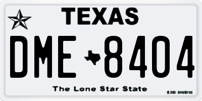 TX license plate DME8404