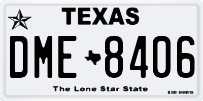 TX license plate DME8406
