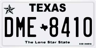 TX license plate DME8410