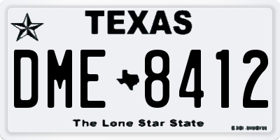 TX license plate DME8412