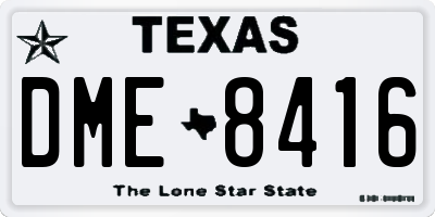 TX license plate DME8416