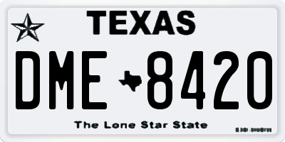 TX license plate DME8420