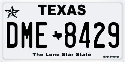 TX license plate DME8429