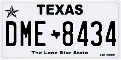 TX license plate DME8434
