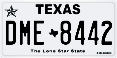 TX license plate DME8442