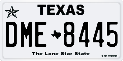 TX license plate DME8445