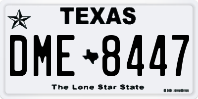TX license plate DME8447