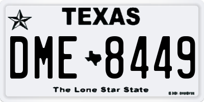 TX license plate DME8449