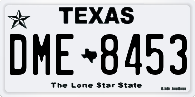 TX license plate DME8453
