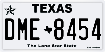 TX license plate DME8454