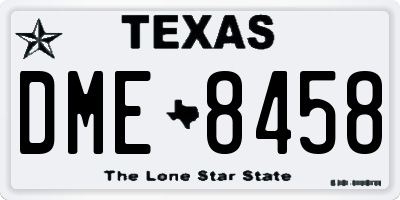 TX license plate DME8458