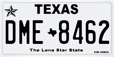 TX license plate DME8462