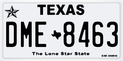 TX license plate DME8463