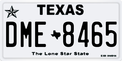TX license plate DME8465