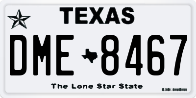 TX license plate DME8467