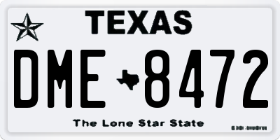 TX license plate DME8472