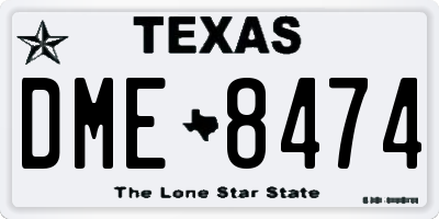 TX license plate DME8474