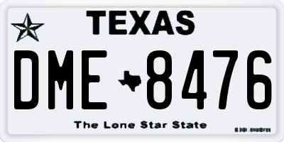 TX license plate DME8476