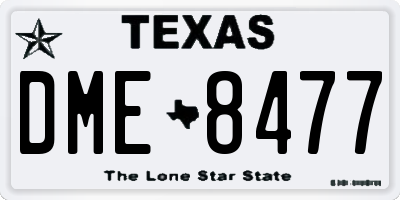 TX license plate DME8477